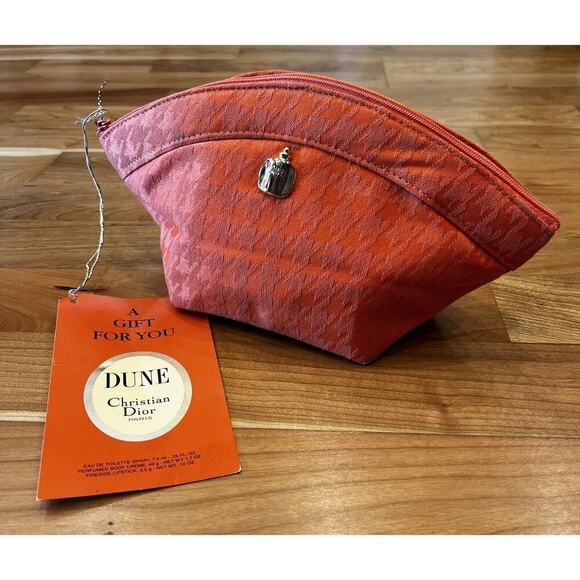 NWT Christian Dior Sun Fragrance Toiletries Bag Orange Zip Up - Picture 1 of 13